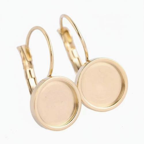 304 Stainless Steel Lever Back Earring Blank, gold color plated, DIY, more colors for choice, 100PCs/Bag, Sold By Bag