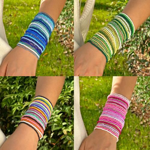 Seedbead Bracelet, gold color plated, fashion jewelry, more colors for choice, 30PCs/Set, Sold By Set