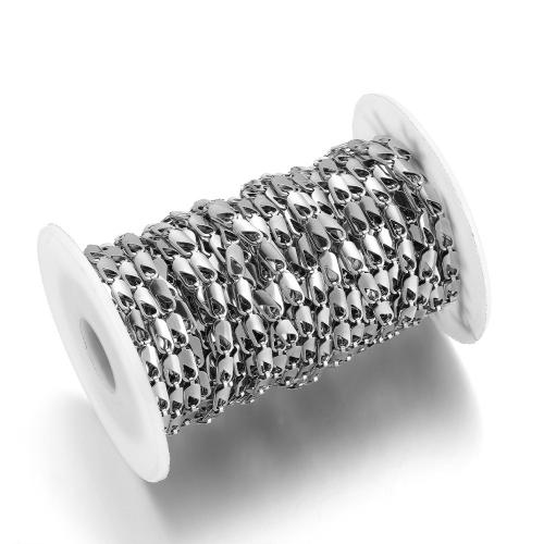 Acier inoxydable chaîne de bijoux, Acier inoxydable 304, Placage de couleur d'or, DIY, plus de couleurs à choisir, Vendu par m