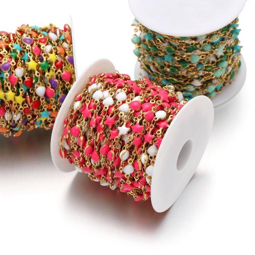 Ювелирные изделия нержавеющей стали цепи, Нержавеющая сталь 304, плакирован золотом, DIY & эмаль, Много цветов для выбора, продается м