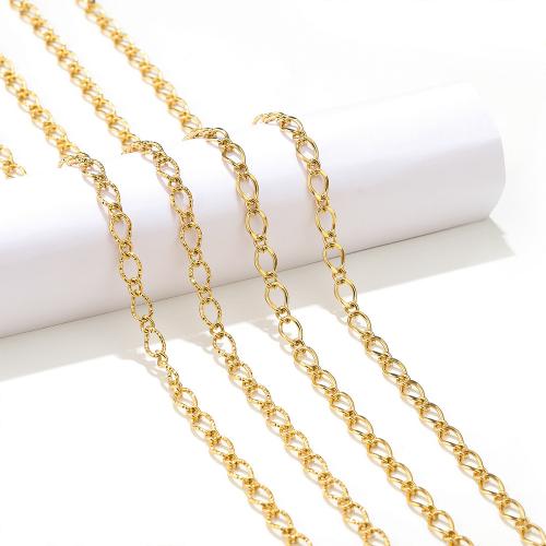 Cadena Oval de acero inoxidable, acero inoxidable 304, chapado en color dorado, Bricolaje, más colores para la opción, Vendido por m