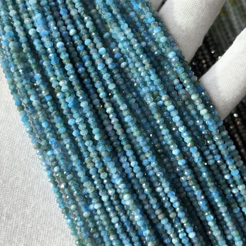 Perles bijoux en pierres gemmes, Apatites, abaque, bijoux de mode & DIY & facettes, bleu, 2x3mm, Vendu par Environ 38 cm brin