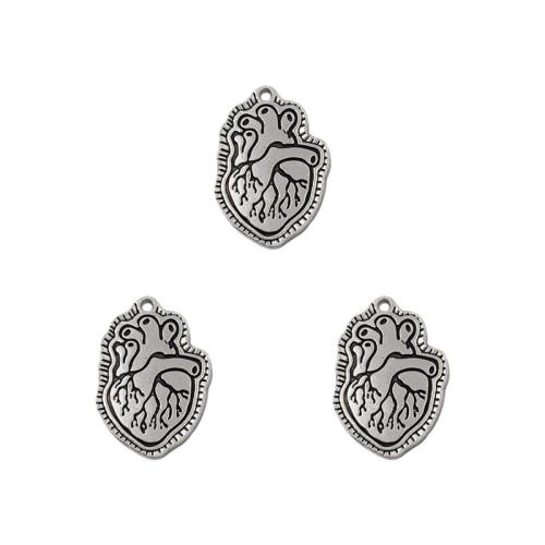 Zinc Alloy Heart Pendants antique silver color plated DIY nickel lead & cadmium free Approx Sold By Bag