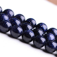 Natural Blue Goldstone Beads