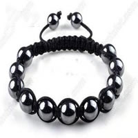 Hematite Woven Ball Bracelets