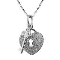Cubic Zircon Micro Pave 925 Sterling Silver Necklace