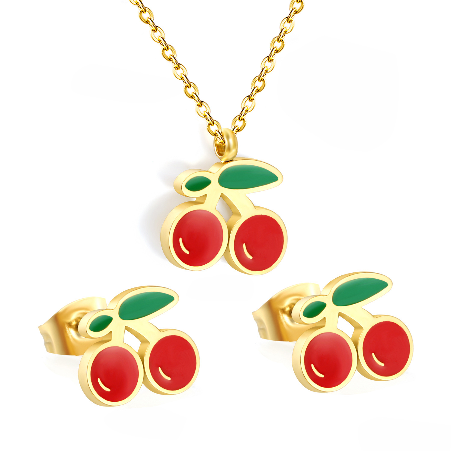 Emaille Edelstahl Schmuck Set