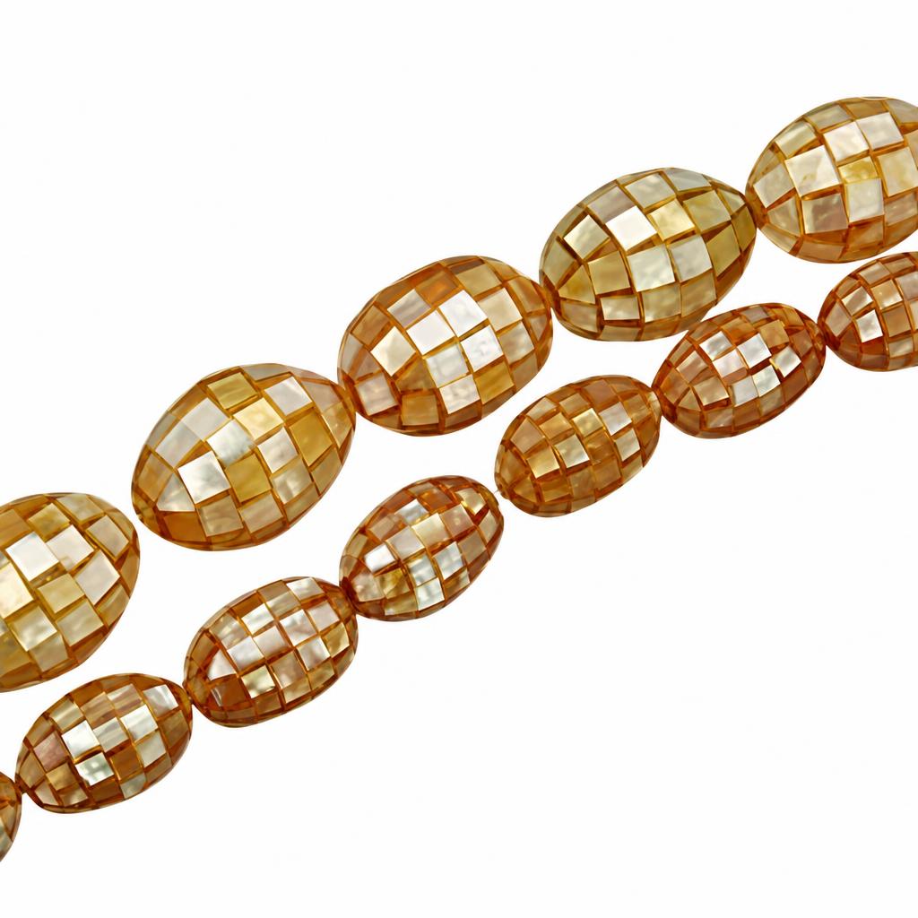 Perles de coquillage jaune naturel