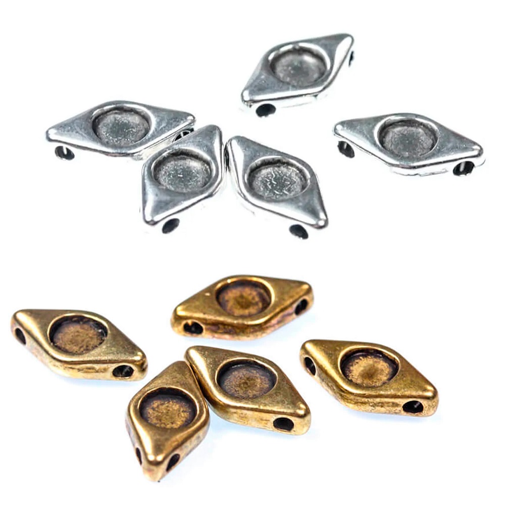 Perles serties en alliage de zinc