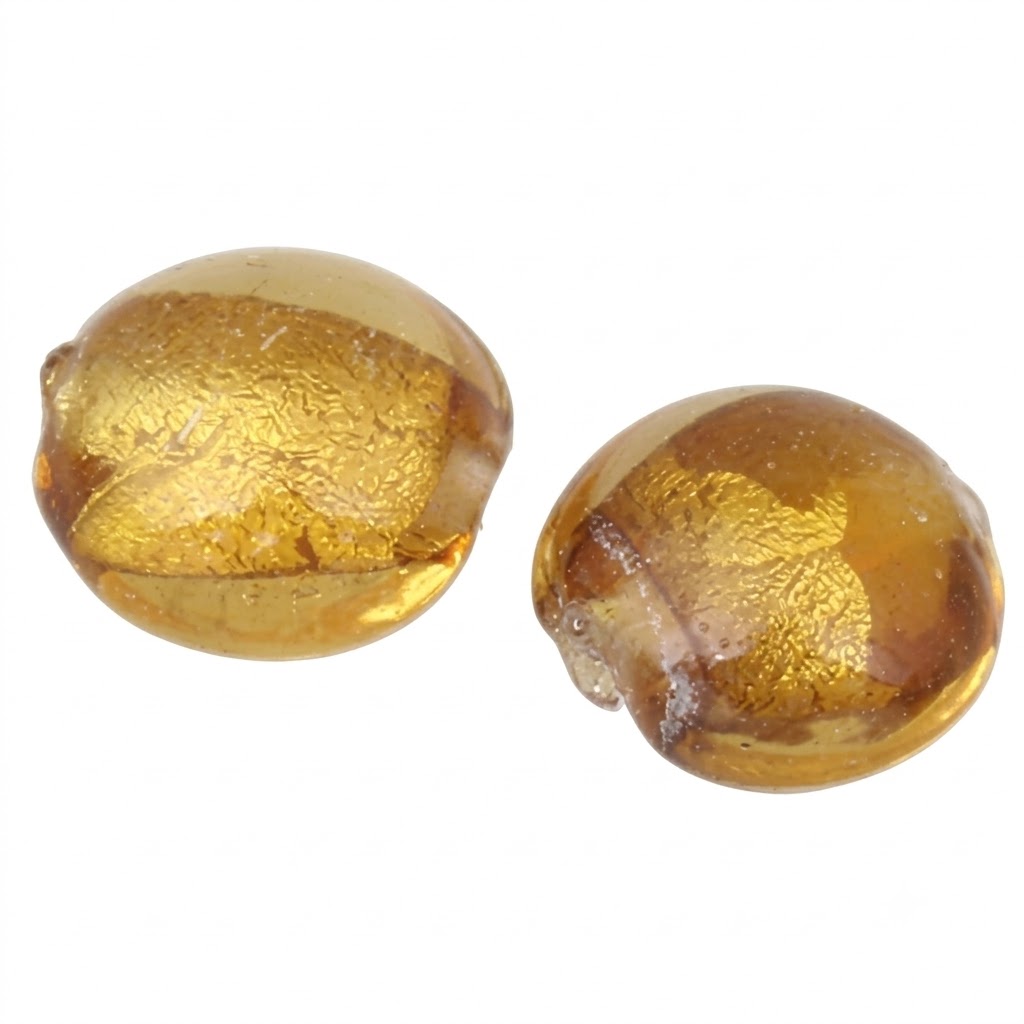 Perles de Murano feuille d'or