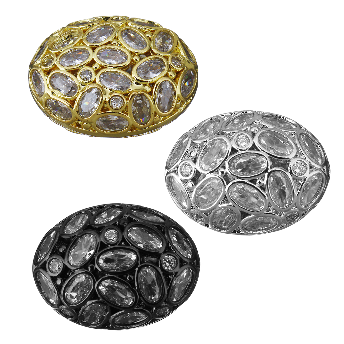 Cubic Zirconia Brass Beads