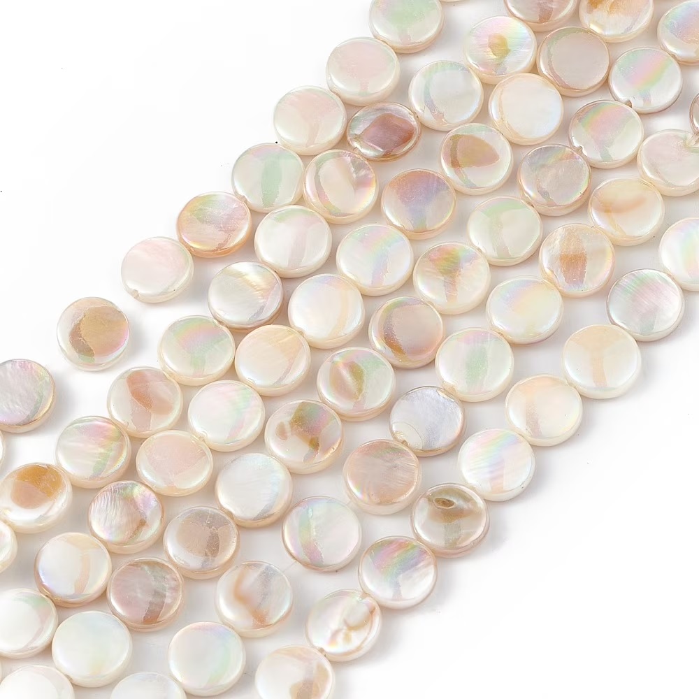 Perles naturelles de coquillage d'eau douce 