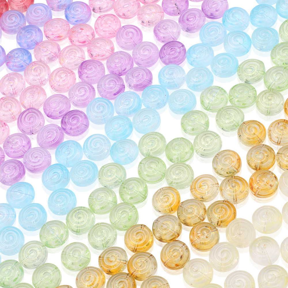 Perles rondes plates en cristal 