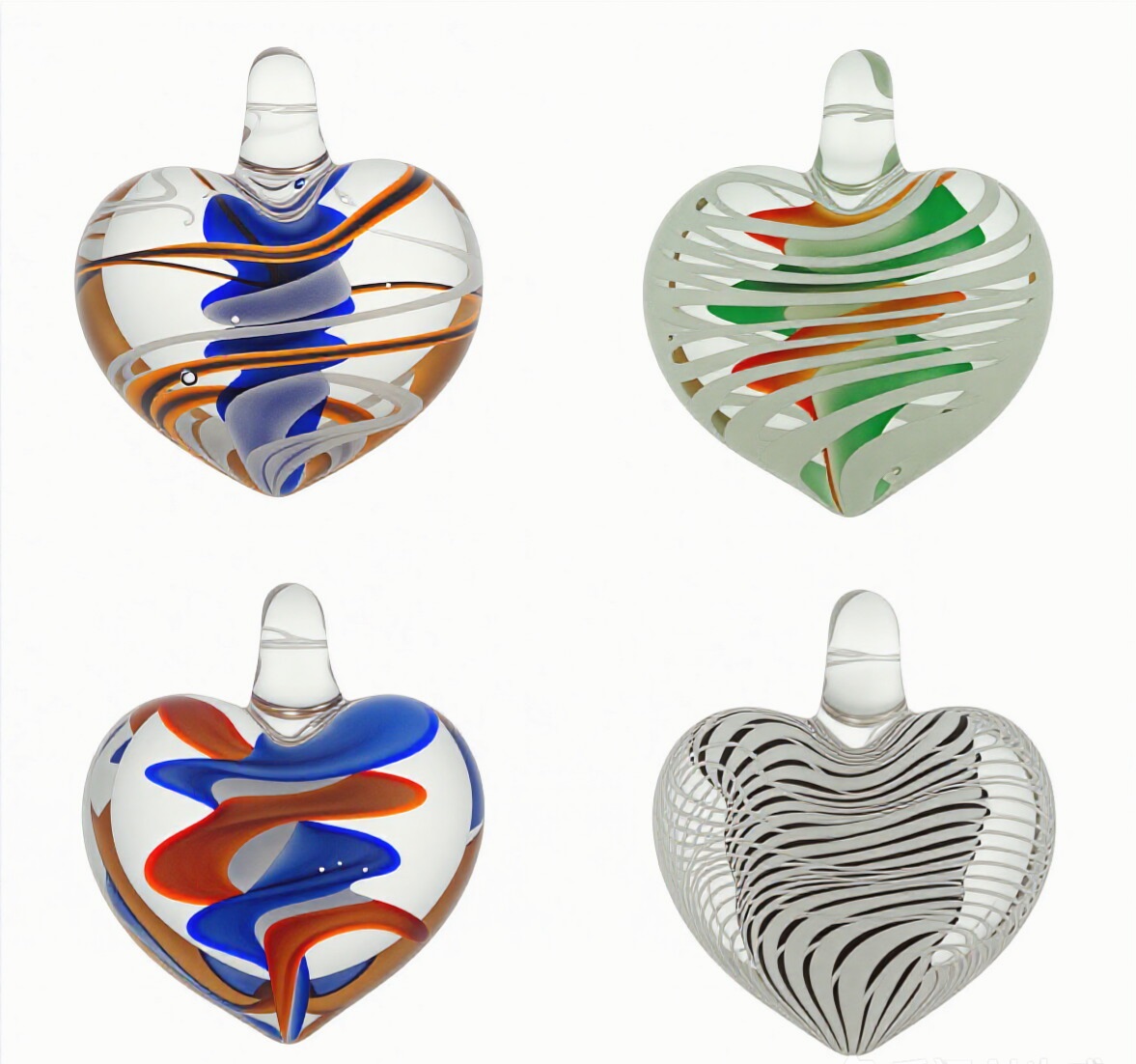 Inner Twist Lampwork Pendants