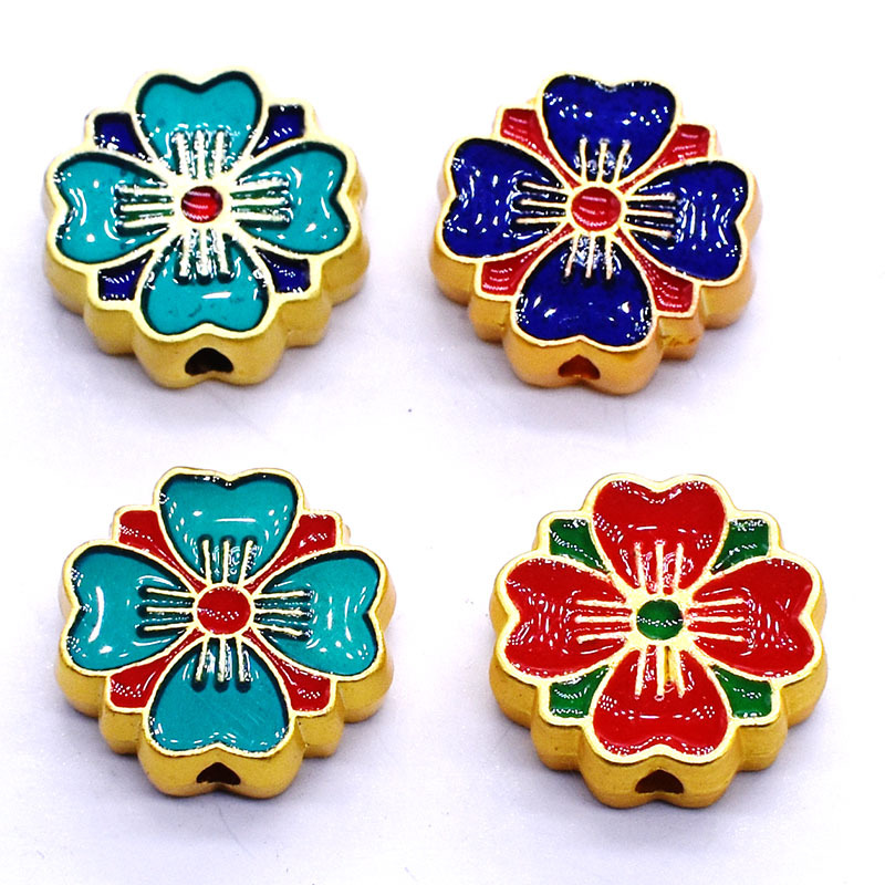 Imitation Cloisonne Tibetan Style Beads