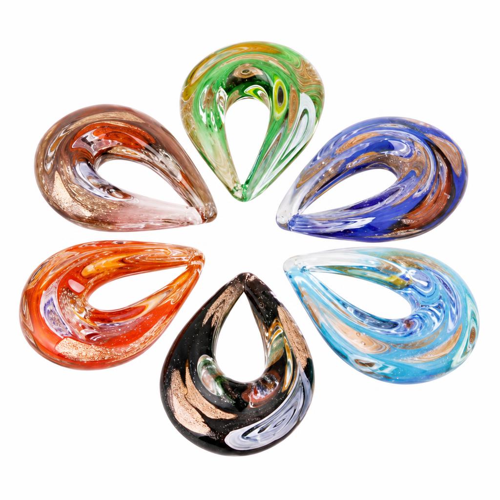 Gold Sand Lampwork Pendants