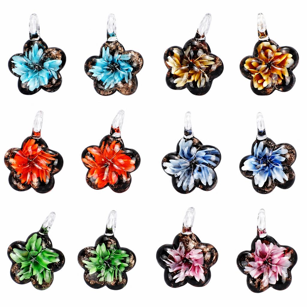 Inner Flower Lampwork Pendants