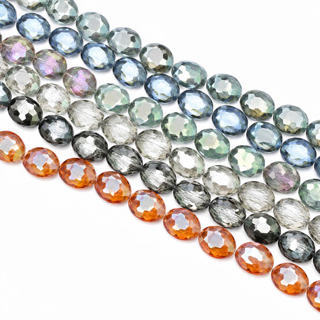 Perles de cristal ovales