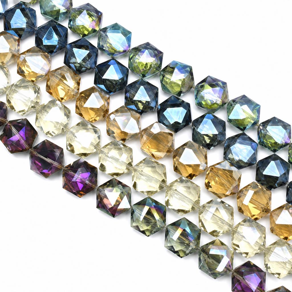Perles de cristal hexagone