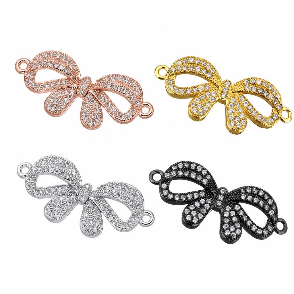 Cubic Zirconia Micro Pave Brass Connector