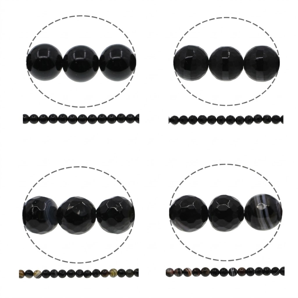 Natürliche schwarze Achat Perlen