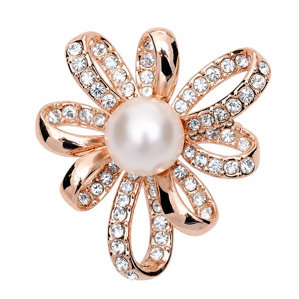 Glass Pearl Brooch