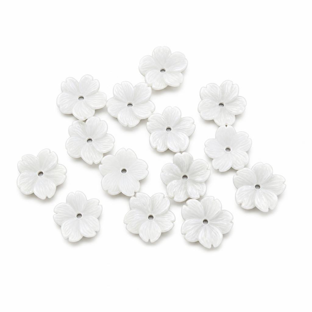 Perles de coquillages blancs