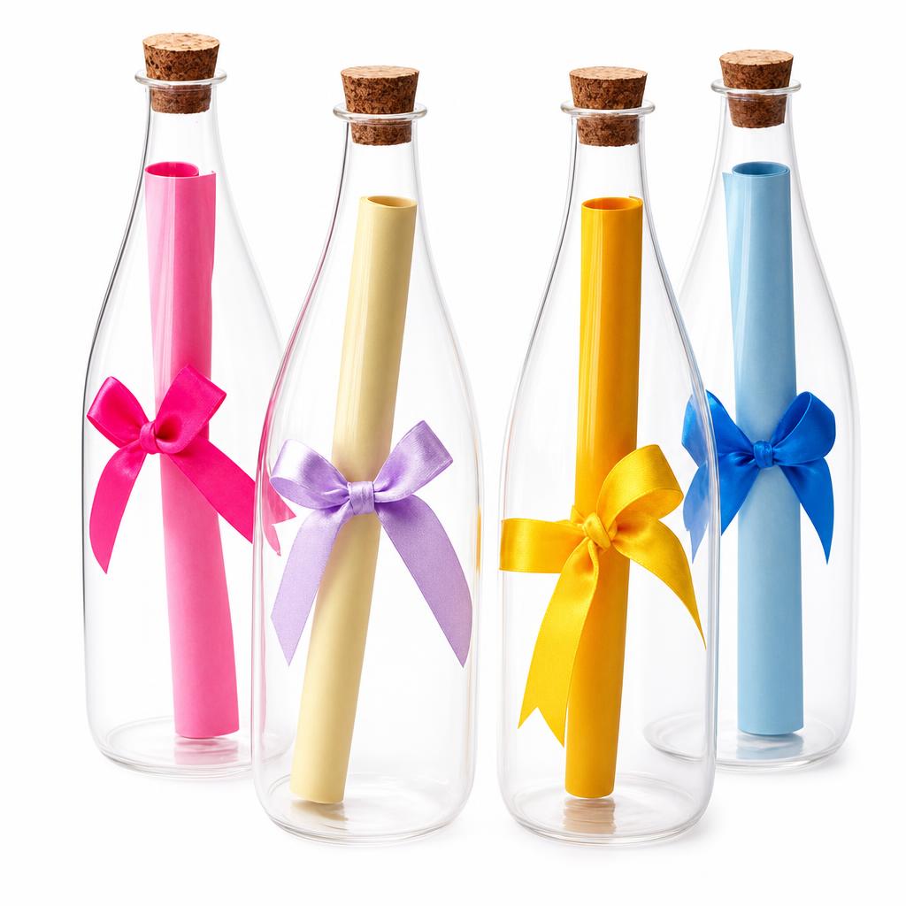 Glas Wunschflasche