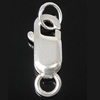 925 Sterling Silver Lobster Claw Clasp, 4x9.50x2.50mm, Hole:Approx 2.2-3mm, 10PCs/Bag, Sold By Bag