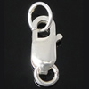 925 Sterling Silver Lobster Claw Clasp, 3.20x8.20x2.30mm, Hole:Approx 2-3mm, 20PCs/Bag, Sold By Bag