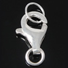 925 Sterling Silver Lobster Claw Clasp, 12.80x7x3mm, Hole:Approx 3.2-5mm, 10PCs/Bag, Sold By Bag