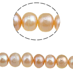 Button Kulturan Slatkovodni Pearl perle, roze, 7-8mm, Rupa:Približno 0.8mm, Prodano Per 15.5 inčni Strand