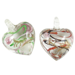 Fashion Lampwork Pendants Heart mixed colors Approx 5mm Sold By Box