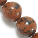 Natural Mahogany Obsidian Beads, Round, 4mm, Hole:Approx 0.8mm, Length:Approx 15 Inch, 10Strands/Lot, Approx 90PCs/Strand, Sold By Lot