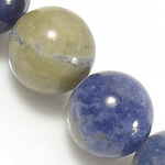 Sodalith Perlen, Sosalith, rund, natürlich, blau, Grade A, 4mm, Bohrung:ca. 0.8mm, Länge:ca. 15.5 ZollInch, 10SträngeStrang/Menge, ca. 90PCs/Strang, verkauft von Menge