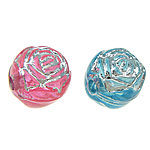 ABS-Kunststoff-Perlen, ABS Kunststoff, Blume, gemischte Farben, 6x6mm, Bohrung:ca. 1mm, 2300PCs/Tasche, verkauft von Tasche
