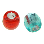 Perles en plastique ABS, tambour, couleurs mélangées, 7x7mm, Trou:Environ 3.5mm, 2500PC/sac, Vendu par sac
