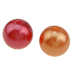 ABS-Kunststoff-Perlen, ABS Kunststoff, rund, gemischte Farben, 10mm, Bohrung:ca. 2mm, 1000PCs/Tasche, verkauft von Tasche
