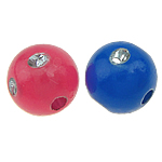 ABS-Kunststoff-Perlen, ABS Kunststoff, rund, Silberdruck, gemischte Farben, 6x6mm, Bohrung:ca. 1mm, 4800PCs/Tasche, verkauft von Tasche