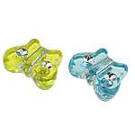 Perles en plastique ABS, papillon, couleurs mélangées, 11x9x4mm, Trou:Environ 1mm, 2200PC/sac, Vendu par sac