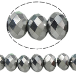 Perles de cristal rondelle, imitation de cristal CRYSTALLIZED™, couleur métallique plaquée, 3x4mm, Trou:Environ 1mm, Longueur:Environ 19 pouce, 10Strandstoron/sac, Vendu par sac