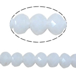 Perles de cristal rondelle, imitation de cristal CRYSTALLIZED™, Albâtre blanc, 3x4mm, Trou:Environ 1mm, Longueur Environ 19 pouce, 10/