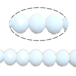 Perles de cristal rondelle, imitation de cristal CRYSTALLIZED™, Albâtre blanc, 3x4mm, Trou:Environ 1mm, Longueur Environ 19 pouce, 10Strandstoron/sac, Vendu par sac