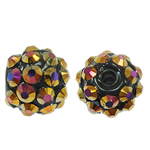 Resin Rhinestone, Round, 12x12mm, Hole:Approx 2.6mm, 100PCs/Bag, Sold By Bag