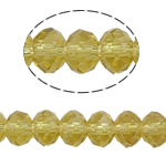Perles de cristal rondelle, imitation de cristal CRYSTALLIZED™, LT Topaze, 4x6mm, Trou:Environ 1mm, Longueur:Environ 17 pouce, 10Strandstoron/sac, Vendu par sac