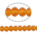Rondell Kristallperlen, Kristall, AA grade crystal, orange, 8x10mm, Bohrung:ca. 1.5mm, Länge:22 ZollInch, 10SträngeStrang/Tasche, verkauft von Tasche