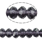 Rondell Kristallperlen, Kristall, AA grade crystal, violett, 8x10mm, Bohrung:ca. 1.5mm, Länge 22 ZollInch, 10SträngeStrang/Tasche, verkauft von Tasche