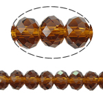 Rondelle Crystal Beads, imitation CRYSTALLIZED™ element crystal, Smoked Topaz, 3x4mm, Hole:Approx 1mm, Length:Approx 12 Inch, 10Strands/Bag, Approx 140PCs/Strand, Sold By Bag