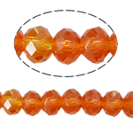 Rondelle Crystal Beads, imitation CRYSTALLIZED™ element crystal, Fire Opal, 3x4mm, Hole:Approx 1mm, Length:Approx 20 Inch, 10Strands/Bag, Approx 140PCs/Strand, Sold By Bag