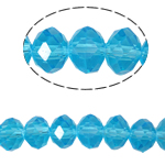 Perles de cristal rondelle, imitation de cristal CRYSTALLIZED™, aigue-marine, 3x4mm, Trou:Environ 1mm, Longueur:Environ 18.5 pouce, 10Strandstoron/sac, Vendu par sac